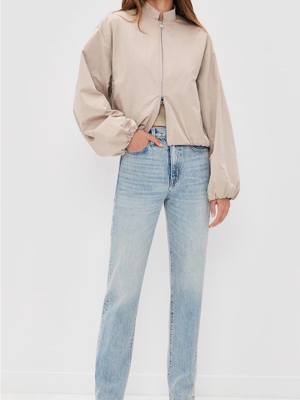 SLVRLAKE London Jeans- High-Rise Straight Jeans in Light Wash Blue